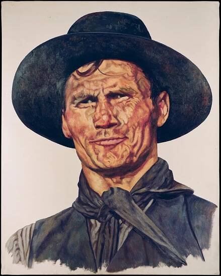 Jack Palance - Shane - Pintura Óleo - Vicente Amposta