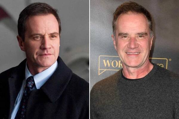 Tim DeKay as Peter Burke on 'White Collar'. ; Tim DeKay attends the Honor: In Their Words - Stories Commemorating The 50th Anniversary Of The End Of The Vietnam War on March 18, 2023 in Los Angeles, California. 