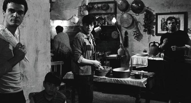 Rocco a jeho bratři - Z filmu - Spiros Focás, Alain Delon, Renato Salvatori