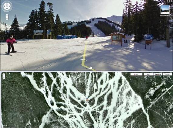 Google StreetView sjezdovky Whistler