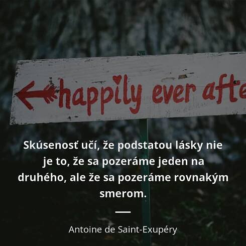 Skúsenosť učí, že podstatou lásky nie je to, že sa pozeráme...