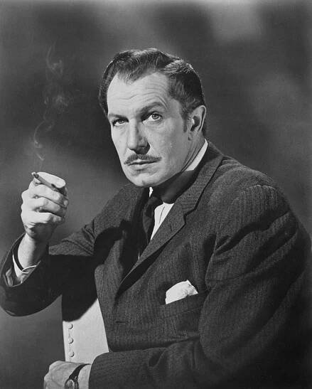 Vincent Price Smoking A Cigarette, 1971.