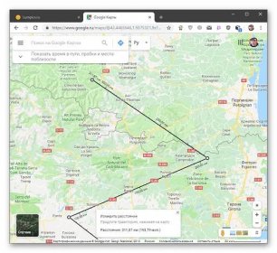 Měření vzdálenosti mezi body v desktopové verzi Map Google
