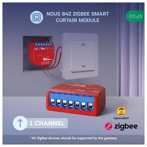 Nous B4Z ZigBee Smart Curtain module