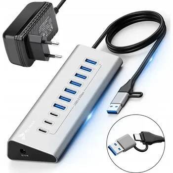 AKTIVNÍ USB HUB S NAPÁJECÍM ZDROJEM 36 W, 10 PORTŮ USB 3.2, ROZBOČOVAČ