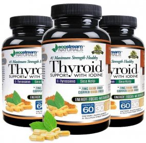 #1 Maximum Strength Healthy Thyroid Support with Iodine - Zinc Oxide and Copper Oxide Free