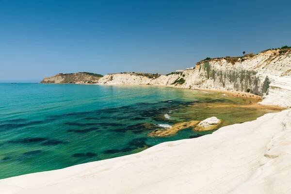Scala dei Turchi je fascinující vápencové skále příkré na wond — Stock obrázek