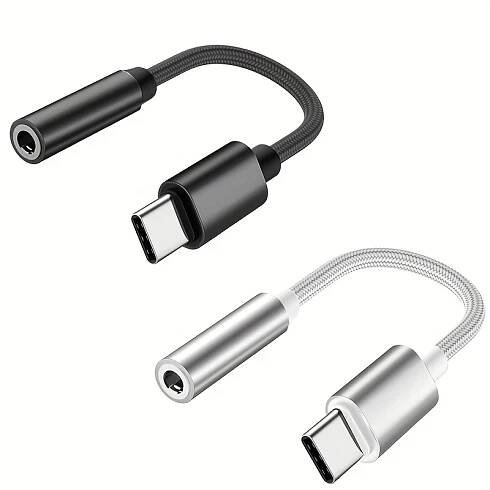 USB Type C to 3.5mm Headphone Jack Adapter, USB C to Aux Audio Dongle Cable for All Type *