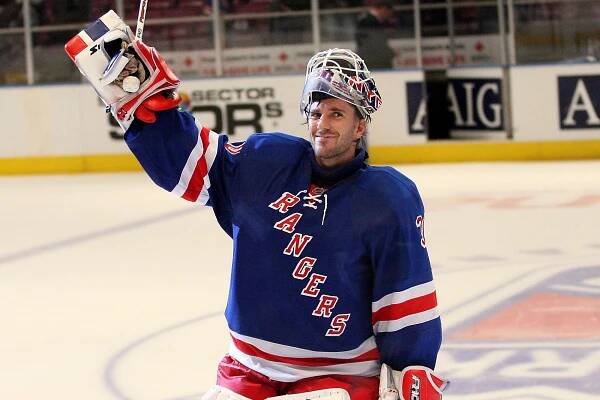henrik lundqvist celebrates after winning