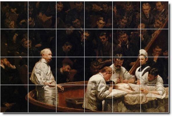 thomas eakins people painting ceramic tile mural p02979