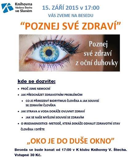 Knihovna Václava Štecha ve Slaném: Irisdiagnostika 15.9.2015
