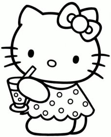 Omalovánky k vytisknutí maskot Hello Kitty