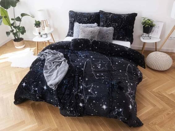 MK Luzkoviny.cz Prodloužené povlečení mikroplyš Exclusive – Kosmos 140x220/70x90cm