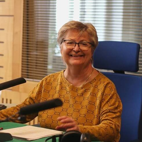 Ivana Slabáková moderuje v Českém rozhlase Brno pořad Morava,  krásná zem | foto: Ludmila Opltová,  Český rozhlas,  Český rozhlas