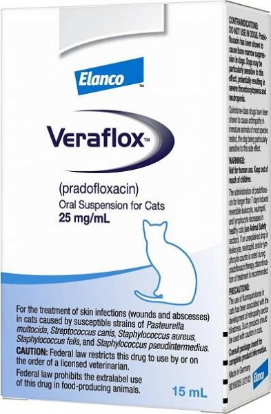 VERAFLOX (pradofloxacin) Oral Suspension for Cats, 25-mg/mL, 15-mL - Easy Refills | Chewy Rx