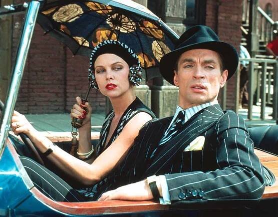 Michelle Phillips and Rudolf Nuryev in Ken Russell's Valentino (1977), driving