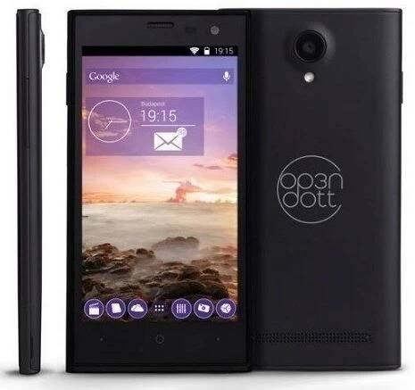 Mobilní telefon OP3N DOTT řetězce Tesco.