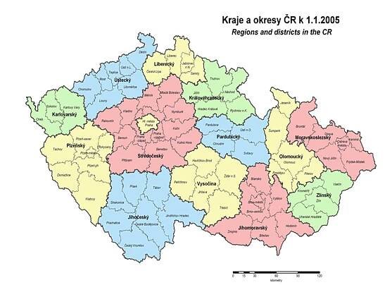 Administrativní mapa ČR