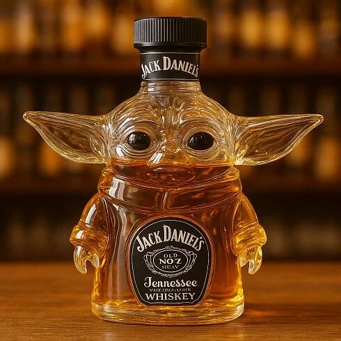 Grogu Whiskey Bottle