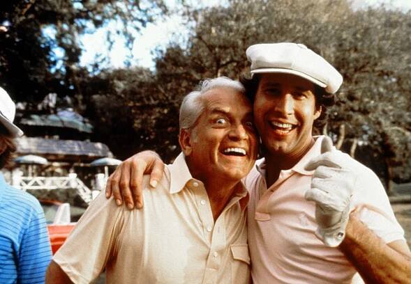 Ted Knight and Chevy Chase in "Caddyshack."
