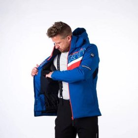 Pánská trendová lyžařská zateplená bunda s plnou výbavou softshell 3L NATHAN blueorange