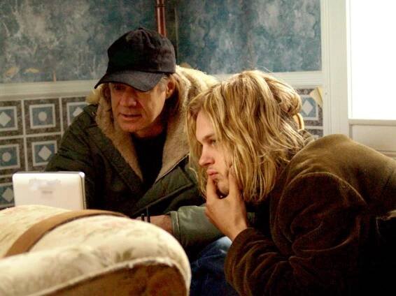 LAST DAYS, director Gus Van Sant, Michael Pitt on set, 2005, (c) Fine Line