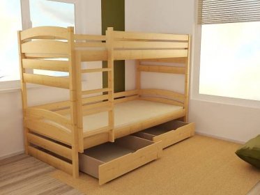 Patrová postel PP 020 80 x 200 cm - přírodní