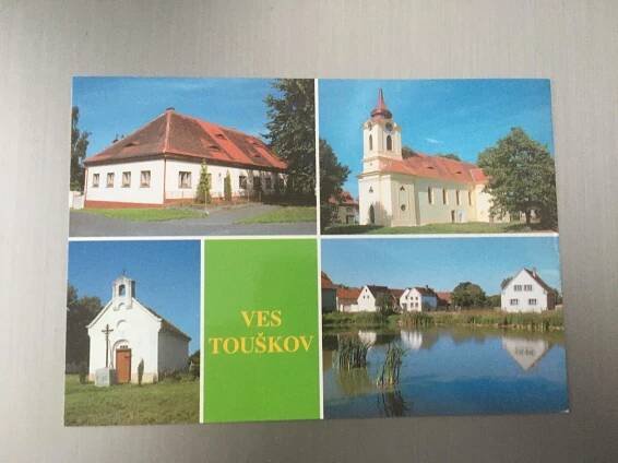 nepoužitá pohlednice-obec Ves Touškov-PJ - Pohlednice místopis