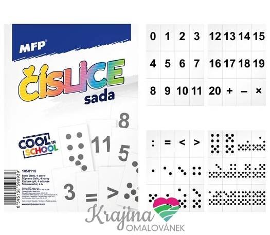 MFP, 1050113, sada tisků ČÍSLICE, 4 ks - Krajina Omalovánek