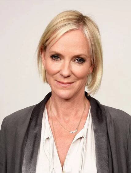 Hermione Norris wear Marching Elephants Necklace by Alex Monroe Jewellery