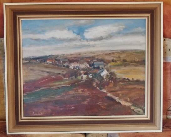 Josef Vondráček - olej na kartonu
