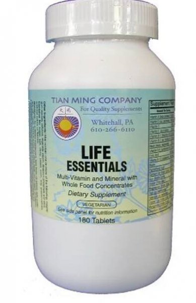 Tian Ming Life Essentials Multi-Vitamin And Mineral With Whole Food Concentrate 180 (Veg Tablets) by Tian Ming Co.