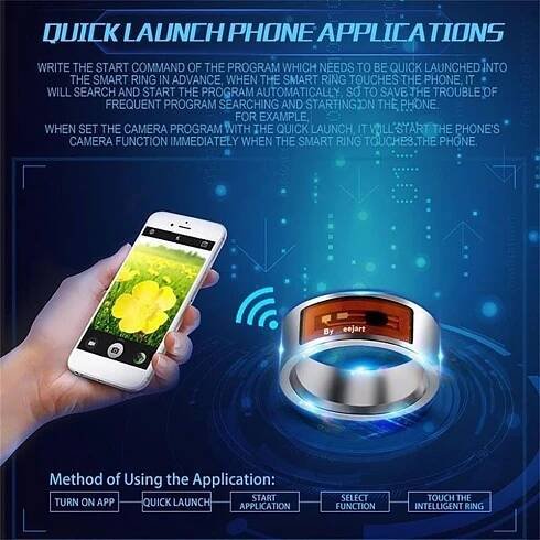 Chytré prsteny NFC multifunkční voděodolný inteligentní prsten Smart Wear Finger Digitální prsten Smart
