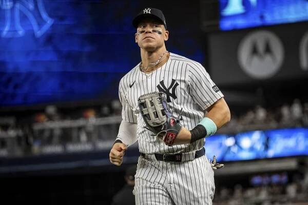 New York Yankees baseball player in uniform.