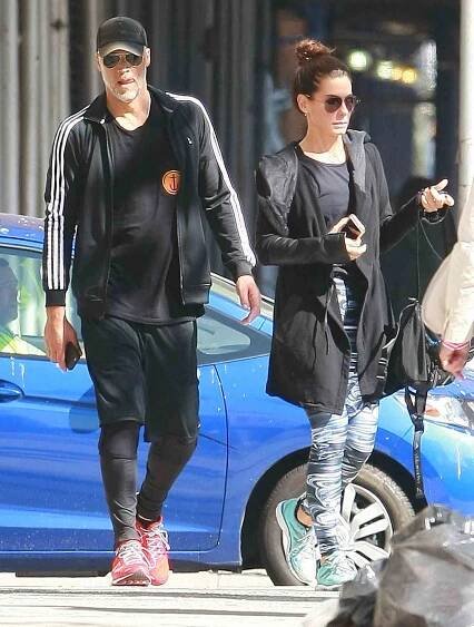 Sandra Bullock and her boyfriend Bryan Randall was seen leaving the gym after their morning workout.