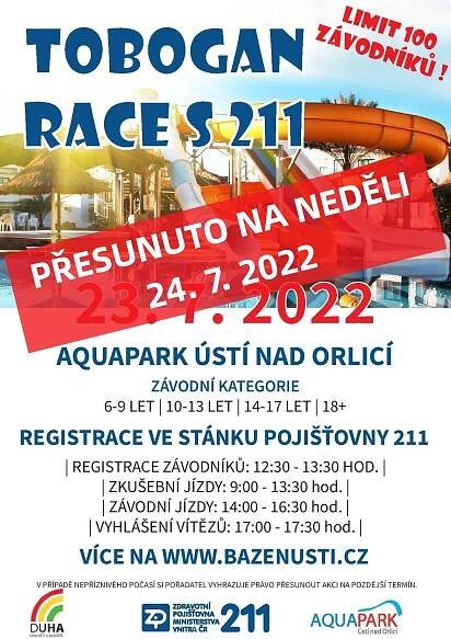 POZOR!!! AKCE TOBOGAN RACE PŘESUNUTA NA NEDĚLI 24. 7. 2022!!! – Krytý plavecký bazén Ústí nad Orlicí