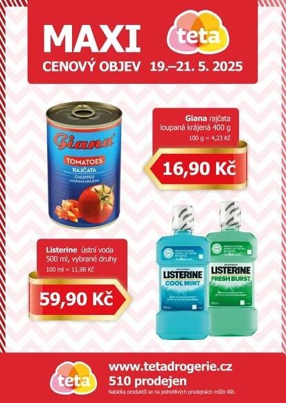 Leták Teta drogerie - Maxi cenový objev - strana 1