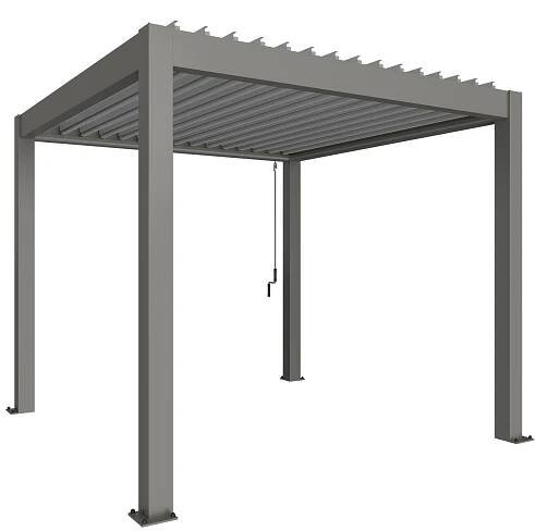 Biohort Pergola 3 x 3 křemenově šedá/stříbrná 312 x 312 cm