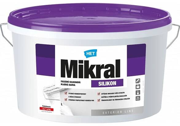 HET MIKRAL SILIKON silikonová hladká fasádní barva 7kg