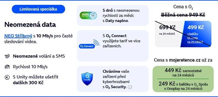 O2 limitka NEO Stříbrný za 249 Kč