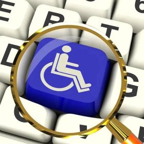 Zakázané klíče zvětšený ukazuje bezbariérový přístup nebo handicapované — Stock obrázek