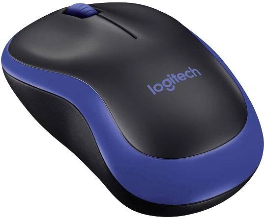 Logitech M185 optická myš, přenos bezdrátový, 3 tlačítko, 1000 dpi, modrá
