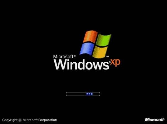 Écran de démarrage de Windows XP.