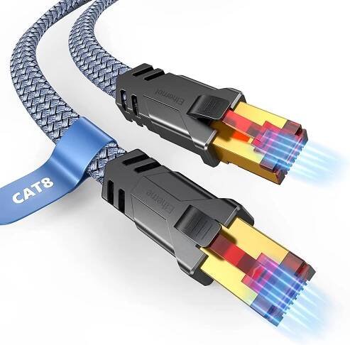Snowkids 2m CAT8 ethernetový kabel, vysokorychlostní plochý |026| - Počítače a hry