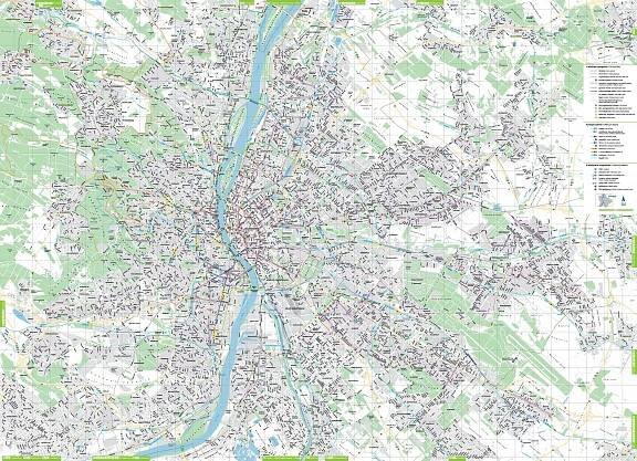 Map of Budapest bike: cycle routes and bike lane of Budapest