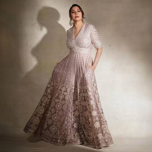 Madhuri Dixit Nene ditches the traditional lehenga for a tulle Tarun Tahiliani jumpsuit