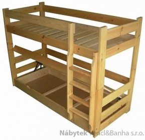 dřevěná patrová postel z masivu ,palanda HIT chalup