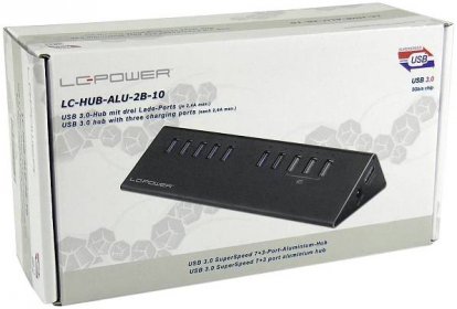 LC Power LC-HUB-ALU-2B-10 7 portů USB 3.0 hub černá