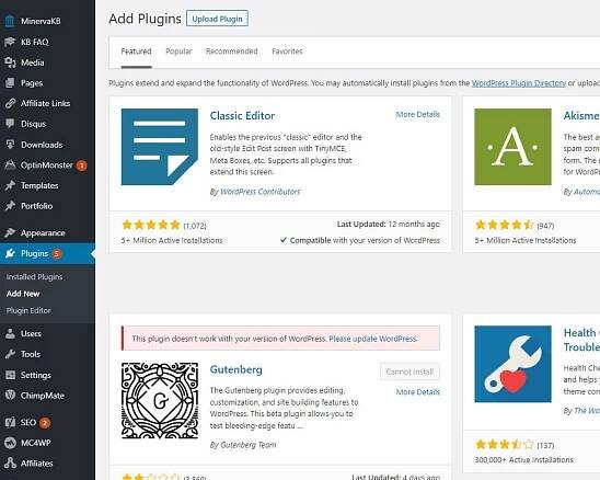 visit wordpress plugin directory