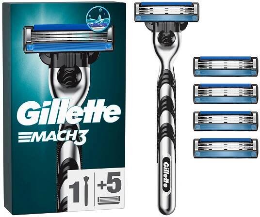 Gillette Mach3 holicí strojek + 5 hlavic